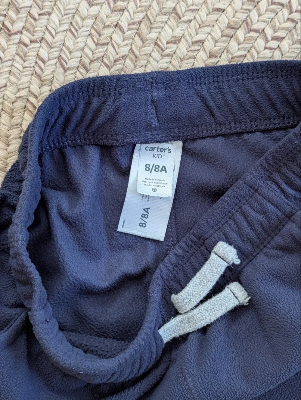 5/$10 Carter's Navy Pants with White Drawstring